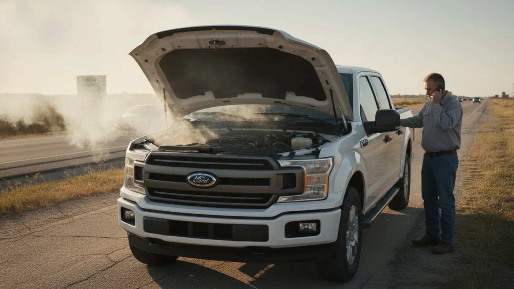 Carro ford na beira da estrada